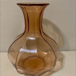 VTG TIARA Amber-Peach Water Bottle, Vase, Carafe